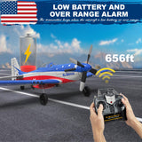 LEAMBE 4 Channel RC Plane, Ready to Fly Aerobatic Aircraft, Easy Control for Beginners, P51 Mustang RC Airplane for Adults Blue-Red