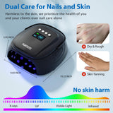 Purtato 126W Cordless Rechargeable UV LED Nail Lamp with Large Space, Handle and Foot Rest, Fast Curing Gel Nail Dryer with 4 Timers for Salon and Home (Matte Black)