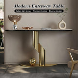 WOOOFA Modern Gold Console Table, Entryway Table with Smart Sensor Lights