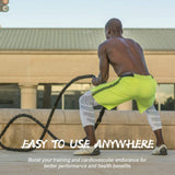 POWER GUIDANCE Battle Rope, 1.5/2 Inch Diameter Poly Dacron 30, 40, 50Ft Length Exercise Equipment for Home Gym & Outdoor Workout, Battle Rope Anchor Included POWER GUIDANCE