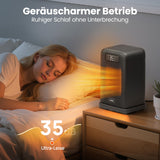 FLANUR Space Heaters for Indoor Use, 1500W Small Desk Heater 2 in 1 with Remote, Thermostat, LED Display, Overheat & Tip Over Protection, 12H Timer, 70° Oscillating Heater for Office (Black, 1Pack)