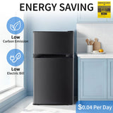 DOGHLY 3.2 Cu.Ft Mini Fridge with Freezer, 2 Door Compact Refrigerator with 3 Adjustable Thermostat, Low Noise, Removable Shelf, Small Refrigerator for Dorm, Office, Bedroom, Black