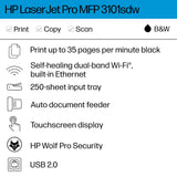 Laserjet Pro MFP 3101sdw Printer HP