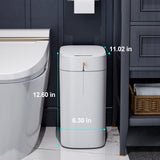 Bathroom Trash Can with Lid, 3.5 Gallon Slim Touchless Sensor Trash Can, Automatic Suction Smart Trash Can