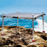 Fishing Dock - Lightweight Aluminum-Magnesium-Silicon Alloy Open-Frame Platform, Foldable with Height-Adjustable Legs for Deep-Water Fishing