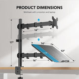 Adjustable Monitor Stand, Single Arm Desk Mount for 32 inch Screen and 17 inch Laptop, Heavy Duty