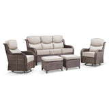 Luxury 5 Piece Patio Furniture Set-All Weather Outdoor Swivel Rocker Chairs