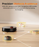 uninell Robot Vacuum and Mop Combo with Self-Emptying, Robotic Vacuum Cleaner 7000Pa & LiDAR Navigation, 180 Mins,90 Days Capacity, Home Mapping, for Pet Hair/Hard Floors/Carpets, App/Alexa Control