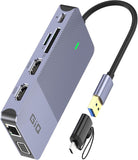 Triple Display USB C Laptop Docking Station Dual Monitor HDMI Splitter Extender Compatible with MacBook M1 M2 M3 USB Dock