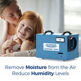 ALORAIR Commercial Dehumidifier 113 Pint, with drain Hose for Crawl Spaces, Basements, Industry Water Damage Unit, Compact, Portable, Auto Defrost, Memory Starting, 5 Years Warranty, Sentinel HD55