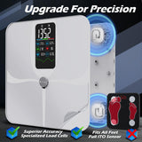 Lepulse Smart Weight Scale With BMI Body Fat Muscle Mass, 4.68" Large Display With Trend, High Accurate 22 Composition Scale With Heart Rate, Bathroom Scale With App, White