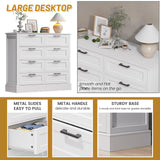 ZLWJGY Odeekea White Dresser for Bedroom, Wood Dresser with 8 Drawers, Chest of Drawer for Bedroom Living Room Entryway Hallway, Modern Farmhouse Style