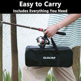 OLOLYAP Fishing Pole Combo Set 6.9ft Telescopic Fishing Rod and Reel Combo with Fishing Pliers and Lip Gripper Collapsible Fishing Rod and Reel Kits for Bass Sea Saltwater Freshwater