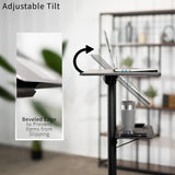 Mobile 24 x 16 inch Lectern Podium, Height Adjustable Steel Rolling Laptop Cart on Wheels