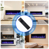 GarveeHome 50 in Electric Fireplace Wall Mounted/Recessed with Remote Control, 4.2 in Ultra-Thin Linear Fireplace Heater 750W/1500W with Timer, 12-Color Flames, Log & Crystal Options