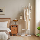 Clothes Rack Heavy Duty, Small Hanging Rack Hall Tree, Very Sturdy Coat Rack Stand White USYD-201 Aibiju