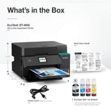 Wireless All-in-One Color Supertank Printer with up to 3 Years of Ink Refillable Tanks, Perfect for Home, 18 PPM, 2.4" Colorful Touchscreen