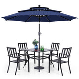 PHI VILLA 5 Pcs Outdoor Dining Set with 10ft Umbrella