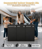 Cordova Commercial Trash Can with 5 Recycling Labels, Metal Garbage Can