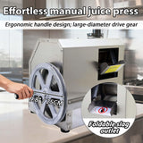 JARYANNIX Manual Sugar Cane Juicer Machine, 330 LBS/H High Output Commercial Sugarcane Juice Machine, 3-Roller Stainless Steel Sugarcane Juicer Extractor with Filter Box