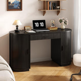 ONBRILL 58" Fluted Office Executive Desk with Ample Storage Drawer,Black
