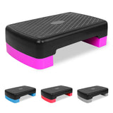 MIIUDGIG 18'' Adjustable Aerobic Step Platform, Adjustable Fitness 4-6in Exercise Stepper Workout with 2 Risers, Aerobics Stepper Workout Stepper for Home Gym Cardio Strength & Training (Purple)