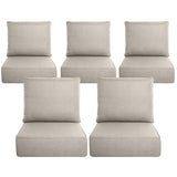 Belord Luxury 6" Thick Outdoor Cushion 5 Set - 24 x24 Inch 28D Sponge Filling Fade-Resistant Chair Cushion