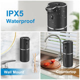 Automatic Foaming Soap Dispenser 12.8oz, Rechargeable & 6 Levels Foaming Adjustable with Digital Display, Wall Mount, Waterproof, Touchless Hand/Dish Soap Dispenser for Kitchen, Bathroom, Hotel