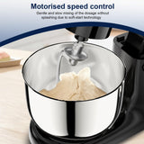 Camic Stand Mixer, 4.2QT+5.3QT Two bowls Electric Food Mixer, 10 Speeds with Digital setting 3-IN-1 Kitchen Mixer for Baking Cakes Cookie Bread Salad (Black)