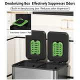 Dual Compartment Step-On Trash Can with Lid – Kitchen Waste Sorting & Recycling Bin, Hands-Free Operation, Odor Control, Durable for Home & Office Use