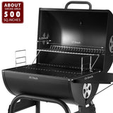 Charcoal Grills Outdoor BBQ Grill, Barrel Charcoal Grill with Side Table, with Nearly 500 Sq.In. Cooking Grid Area MD DC PRINT INC