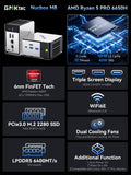 GMKtec Mini PC M8 Desktop Computer AMD Ryzen PRO 6650H (6C/12T 4.50Ghz) Dual NIC LAN 2.5GbE, 16GB LPDDR5 RAM + 512GB Hard Drive PCle SSD, Oculink, USB4, HDMI, USB-C