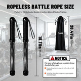 Weighted Ropeless Battle Rope, Heavy Duty Battle Sticks, Portable Fitness Equipment for Home Gym, HIIT, Cardio & Full Body Strength Training for Men & Women