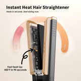 Hair Straightener Flat Iron, 1 3/4" Wide Ceramic Plates Ionic Dual Voltage Straightener for Thick Hair Women, 210℉-450℉ Fast Heating for Shiny and Smooth Results