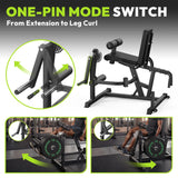 HANDBODE Leg Extension and Curl Machine, Adjustable Leg Exercise Machine, Seated Leg Press Extension and Lying Hamstring Curl Machine for Home Gym, Leg Workout Equipment Fit 1'' and 2'' Plate