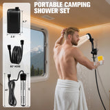 Portable Shower With Heater,6000Mah Battery Powered Portable Shower For Camping With 2000W Auto-Off Heater,Portable Heated Shower For Camping,Digital Power&Temperature Display For Hiking (Black)