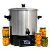 24.5QT Premium Stainless Steel Electric Water Bath Canner - Large-Capacity Digital Electric Canner with LCD Display, Adjustable Temp 86-212°F & Timer for Canning, Making Jams, Sauces, Pickles, Soups