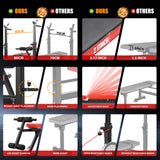 OPPSDECOR 6 in 1 900LBS Weight Bench with Leg Extension and Leg Curl, Foldable Bench Press Set and Squat Barbell Rack with Preacher Curl (Vermilionblack)