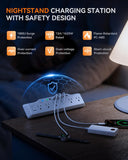 Desk Clamp Power Strip Surge Protector with 1800J, 6 Ft Mount Power Strip 6 Outlets and 6 USB (Any C Port 35W) for Laptop, Home Office Dorm, Fits 1.96" Table Edge