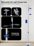 48000 LUX UV-Free Sunlight Lamp, 36W Bright LED Floor Lamp, Full Spectrum Sun Lamp, 7 Brightness Levels 4 Color Temps with Remote, Adjustable Height Reading Floor Lamp for Living Room Bedroom Office
