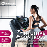Horizon Fitness T202 Foldable Treadmill Running Machine with Incline, Fitness & Cardio, Lightweight Folding Treadmill with Bluetooth Speakers, EasyDial Controls, Tablet Holder, 325lb Capacity