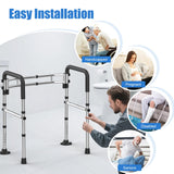 UGarden Upgraded Toilet Safety Rails 380LBS, Stainless Steel Toilet Rail Frame, Adjustable Stand Alone Toilet Support with Non-Slip Grips & Suction Cups,Tool-Free Assembly, Fits for Elderly/Disabled