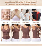 SHAPSHE Waist Trainer Corset for Women Tummy Control Sport Workout Body Shaper Vest for Postpartum Gym Zipper and Hooks Mocha 3XL