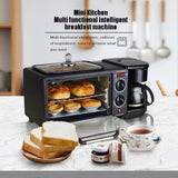 3-in-1 Breakfast Station with Toaster Oven, Coffee Maker, and Griddle, Multifunctional Kitchen Appliance
