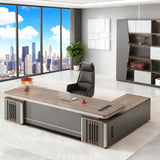 L-Shaped Executive Desk with Storage Drawers, Modern Office Furniture for Home & Workplace, Stylish Management Table for Spacious Workspace