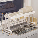 BEBANE Bold Stainless Steel Kitchen Sink Rack Dish Storage Sink Multifunctional Dish Drain Storage Rack,Dish Drying Rack Over The Sink,Dish Racks,Dish Rack Stainless Steel(White 1,65cm/25.6in)