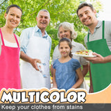 Handepo 36 Pack Bib Apron Bulk Unisex Cotton Aprons with Pockets Plain Washable for Kitchen Restaurant BBQ Painting Crafting (12 Colors)