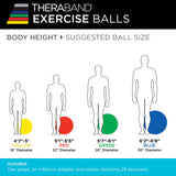 Theraband 23045 Exercise and Stability Ball for Improved Posture, Balance, Core Fitness, Coordination and Rehab, Blue, 75cm Diameter