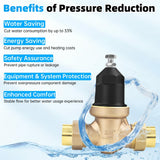 NR3XLDU 3/4" Pressure Reducing Valve With Double Union FNPT Connection, Replacement for Zurn Wilkins 34-NR3XLDU, Complete Accessories Kit, Built-In Stainless Steel Filter