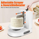 YUMIONB Cake Decorating Machine, 110-220V 200W Cake Icing Cream Spreading Machine 4-12inches Tabletop Cake Cream Spreading Machine with LCD Display for Households, Cake Shops, Dessert Shops (White)